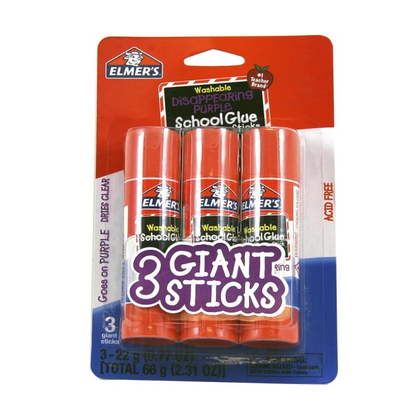 Elmer's Disappearing Purple Washable School Glue Sticks