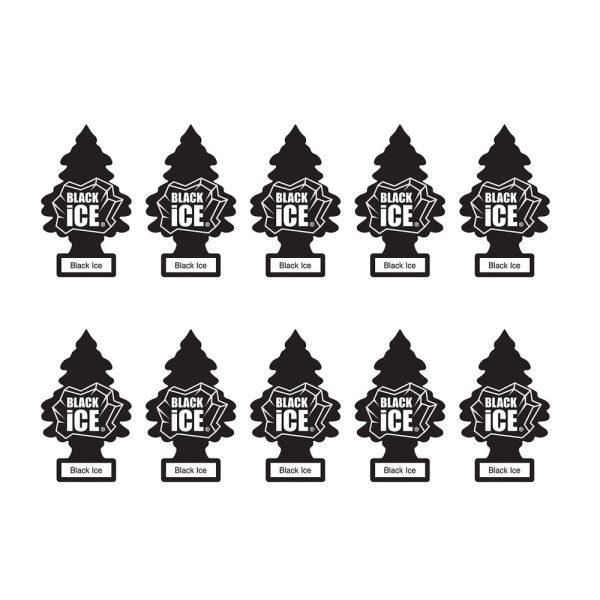 Little Trees Car Freshener, Black Ice, 10-Pack